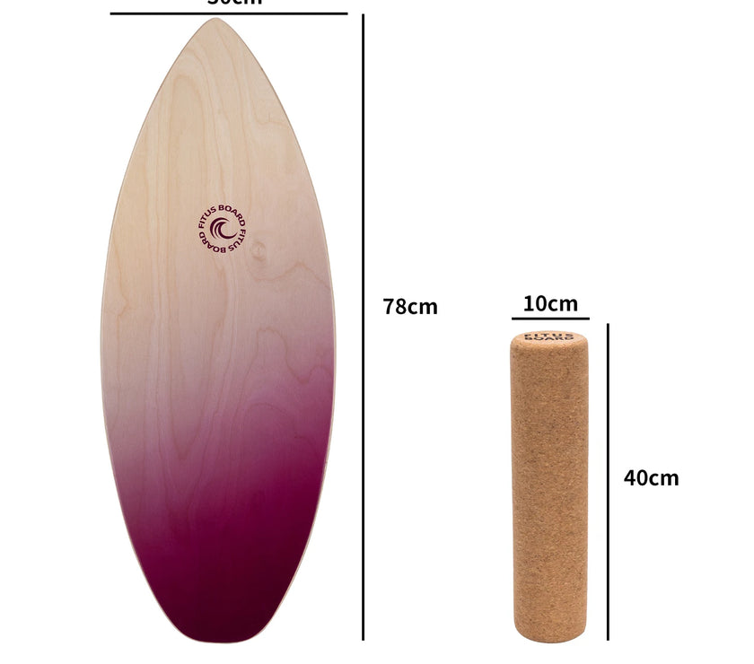 FITUSBOARD Natural Walnut Balance Board — Professional Core Training & Stability Trainer