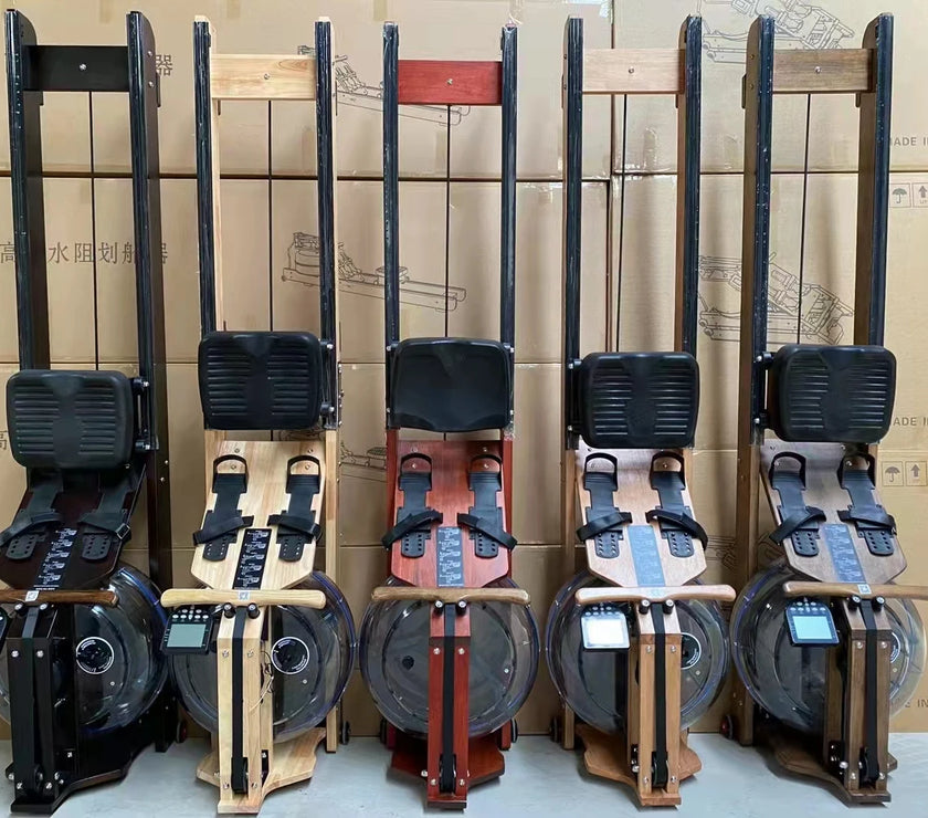 2024 hot home fitness machine folding wood rowing machine water rowing machine