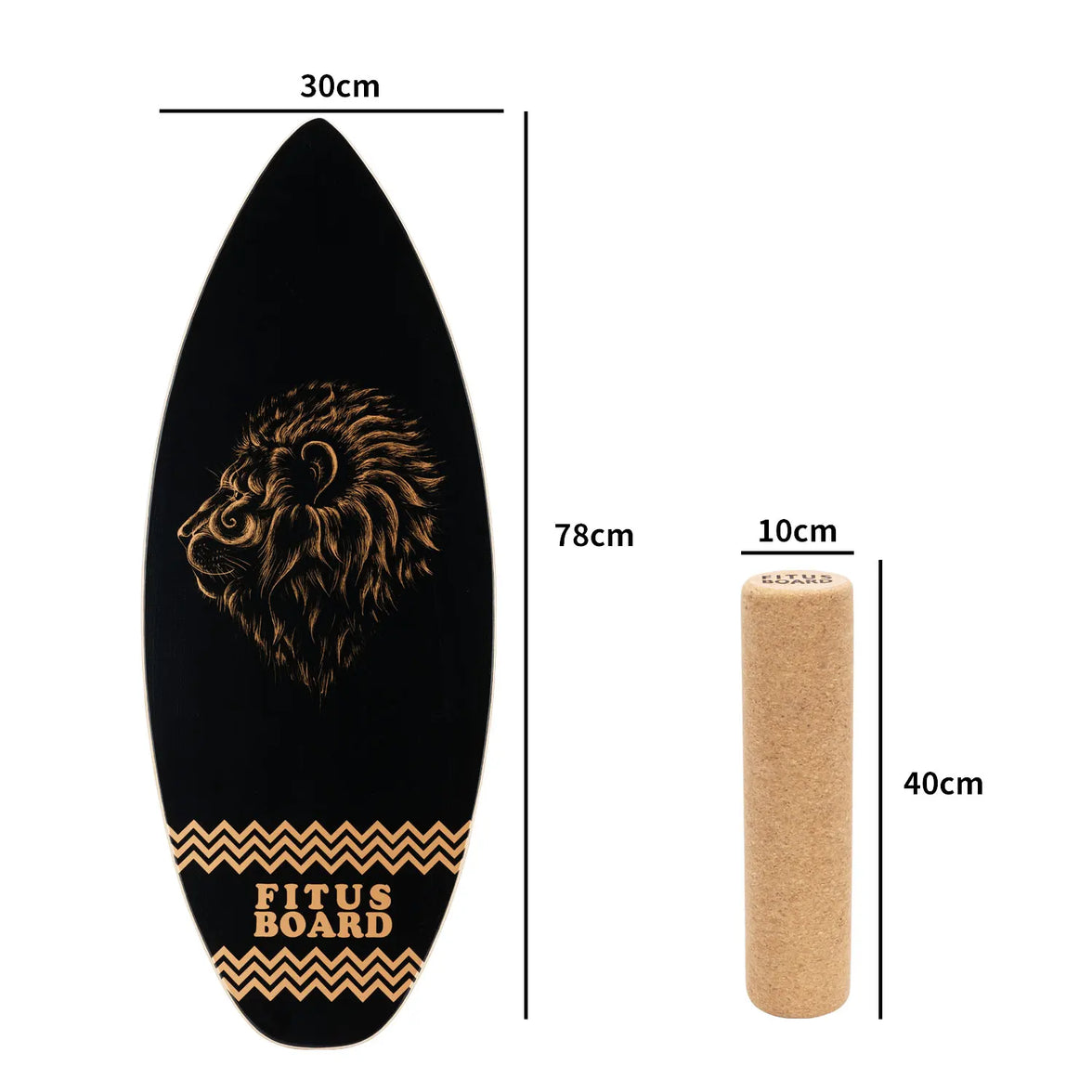 FITUSBOARD Natural Walnut Balance Board — Professional Core Training & Stability Trainer