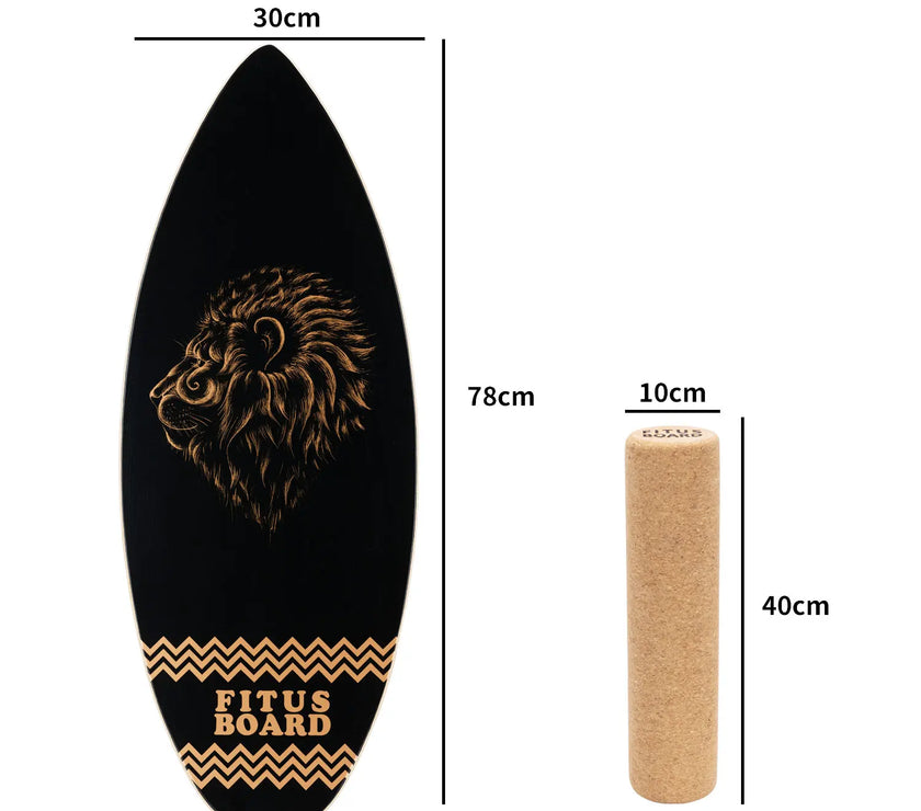 FITUSBOARD Natural Walnut Balance Board — Professional Core Training & Stability Trainer