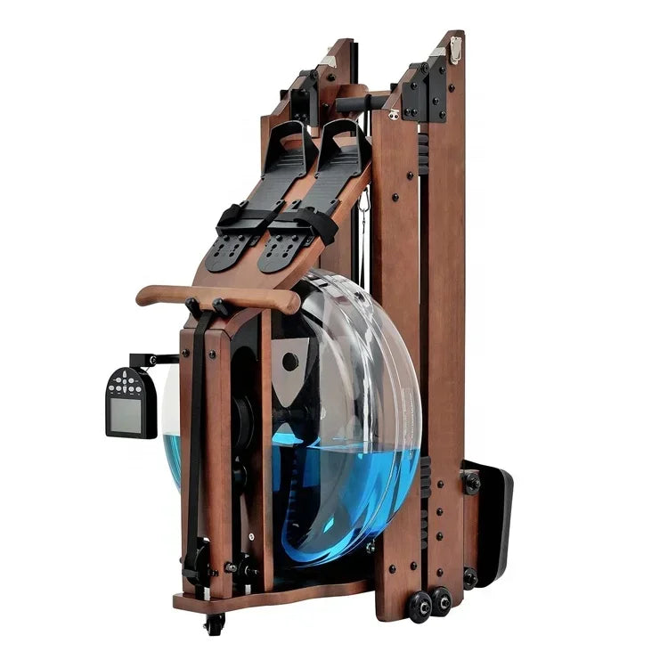 2024 hot home fitness machine folding wood rowing machine water rowing machine