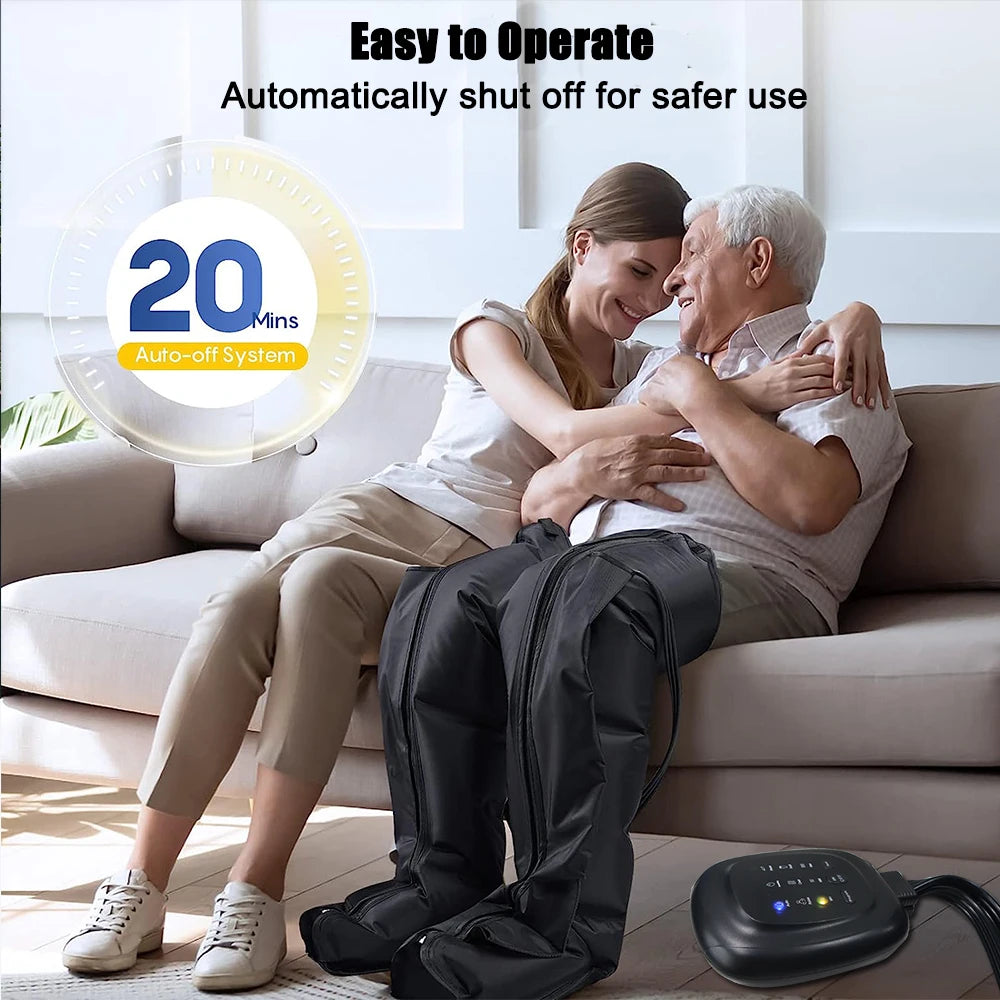 VamsLuna Cycling Compression Boots (Non-Electronic) — Leg Massage Sleeves, 3-Level Fit, 6 Configurations, CE Certified