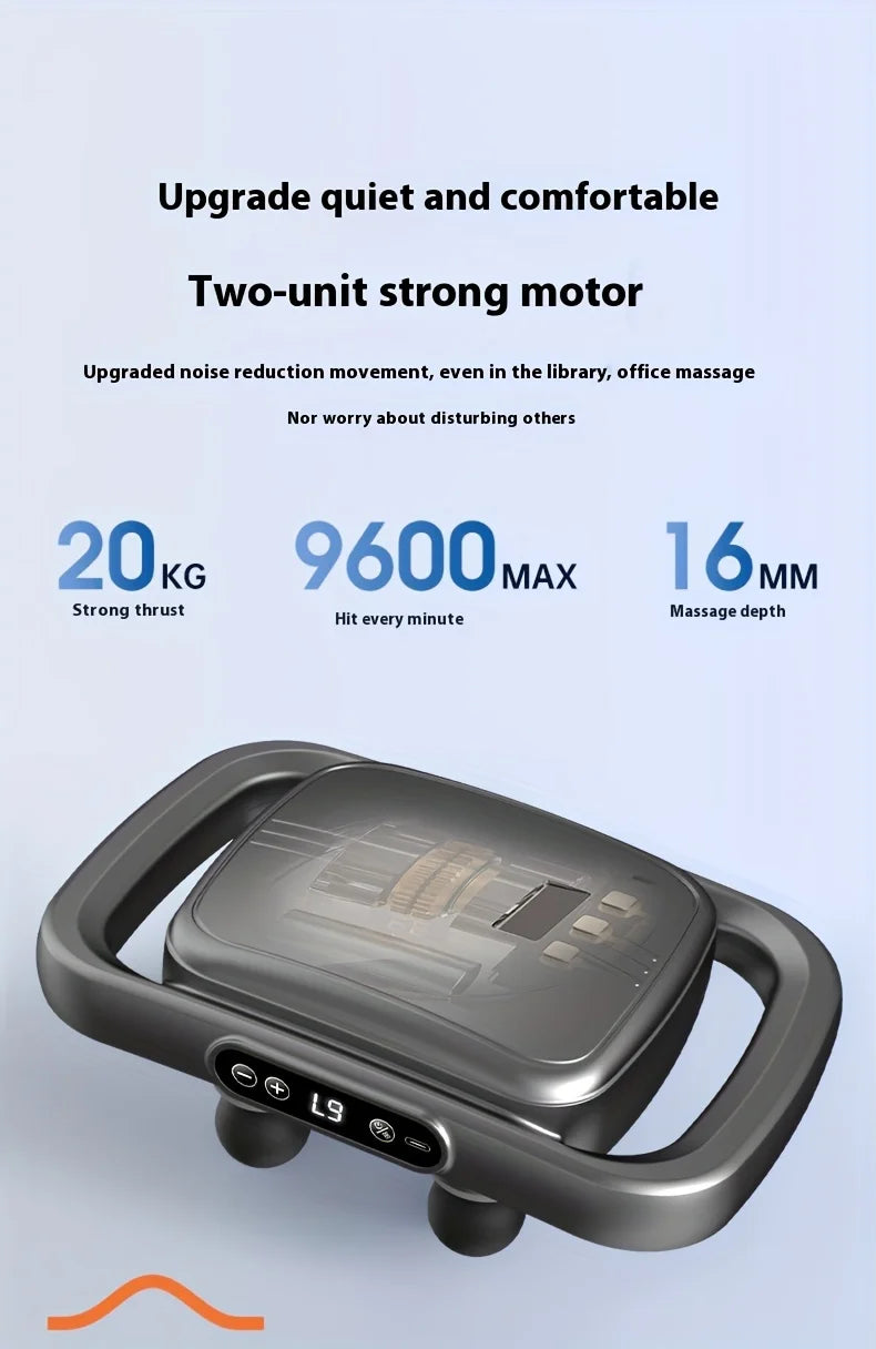 6-Head Deep Tissue Massage Gun, 9 Modes 9 Speeds, Muscle Relaxation, 2000mAh Rechargeable Quiet Motor