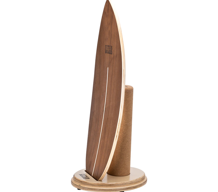 FITUSBOARD Natural Walnut Balance Board — Professional Core Training & Stability Trainer