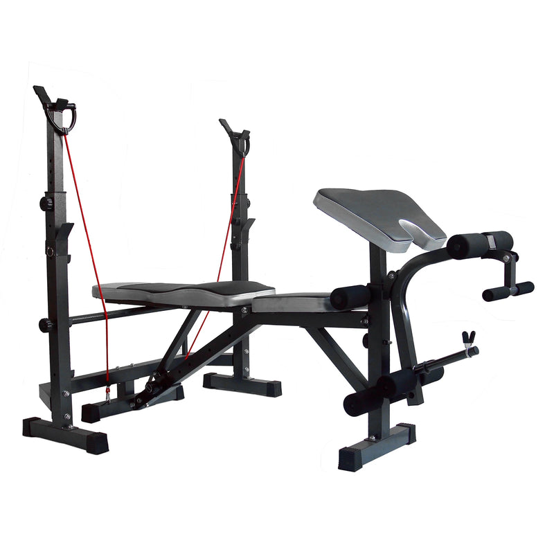 Artudatech Full Body Workout Adjustable Weight Bench Folding Bench Press W/Barbell Rack