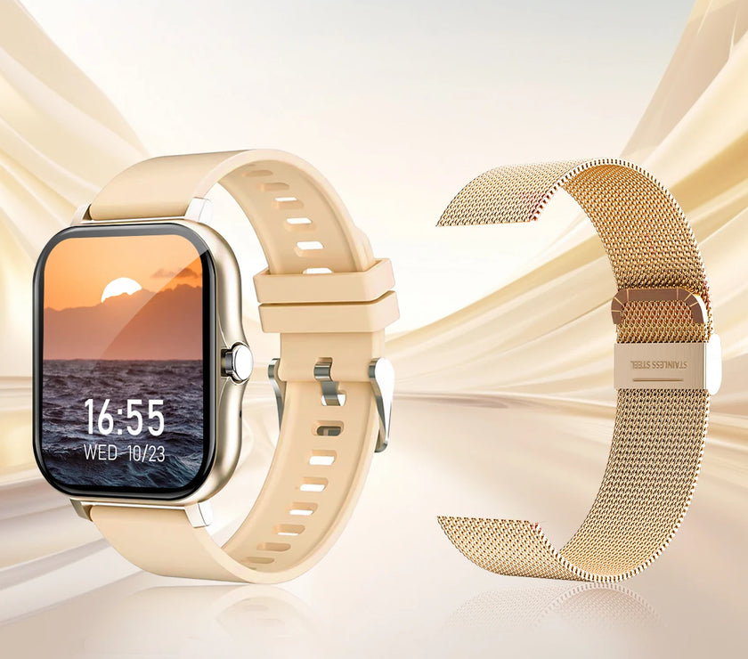 LOMAXFR Bluetooth Calling Smart Watch — Square TFT Fitness & Activity Tracker, Heart Rate & Sleep, 5-Day Battery (Not Waterproof)