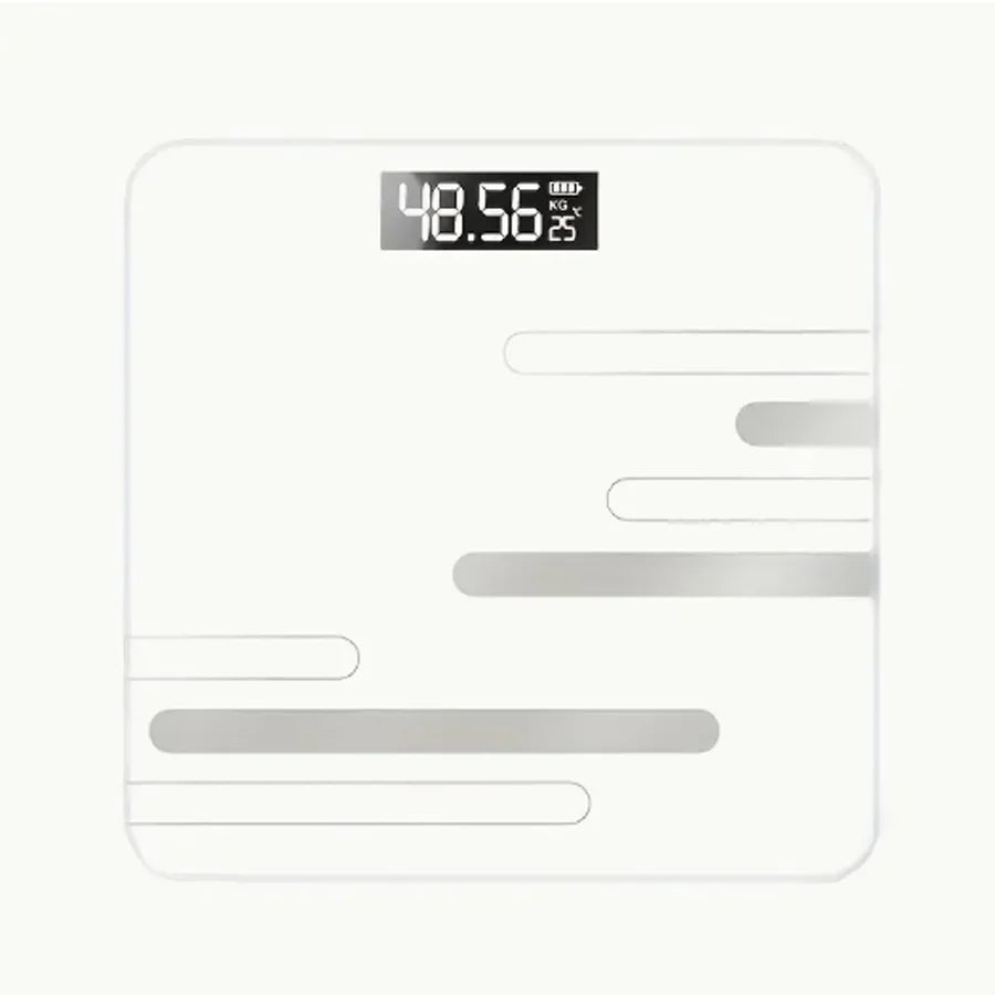Digital bathroom scale with a white background