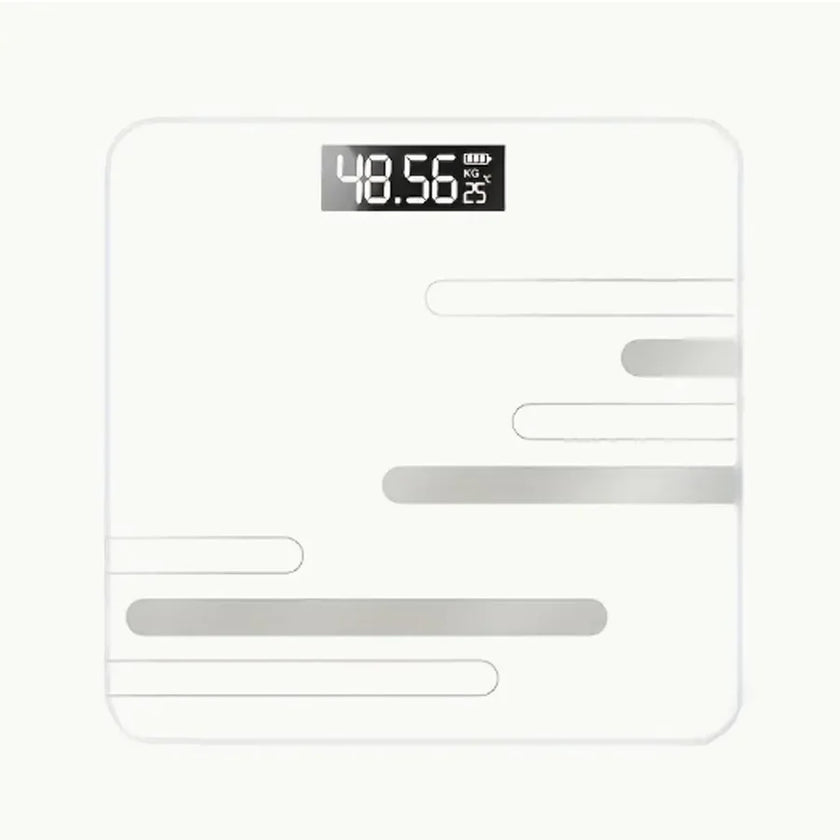 Digital bathroom scale with a white background
