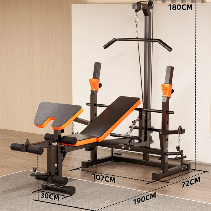 Dimensions of SANSHIKJ SSKJ-SU055 weight bench – 190x107x180 cm multifunctional fitness equipment