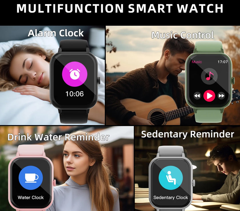 Steel Band Smart Watch with Fitness Tracker
