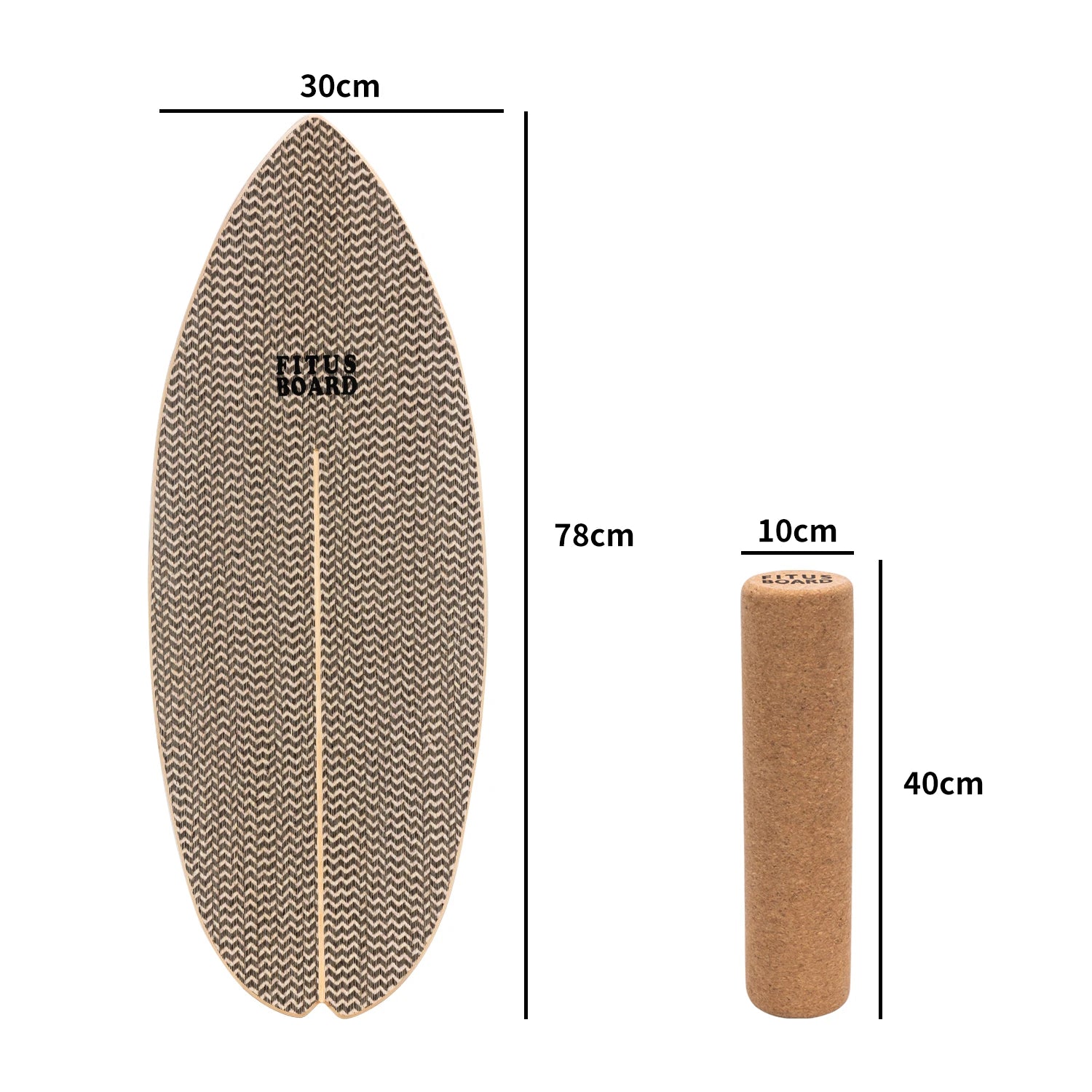 FITUSBOARD Natural Walnut Balance Board — Professional Core Training & Stability Trainer
