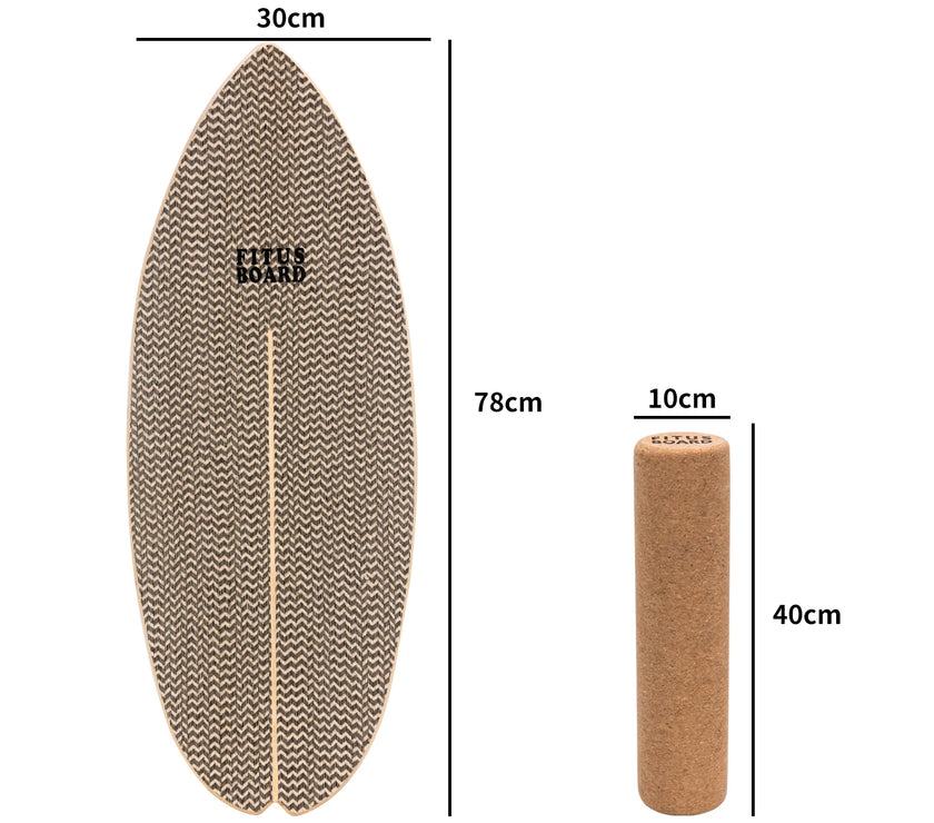 FITUSBOARD Natural Walnut Balance Board — Professional Core Training & Stability Trainer