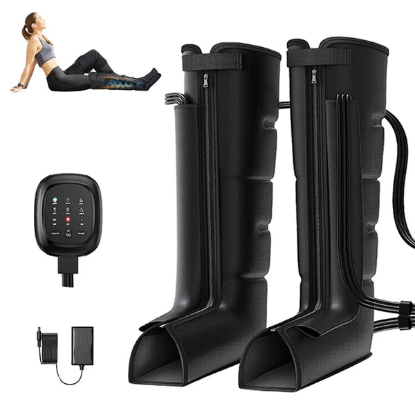 VamsLuna Cycling Compression Boots (Non-Electronic) — Leg Massage Sleeves, 3-Level Fit, 6 Configurations, CE Certified