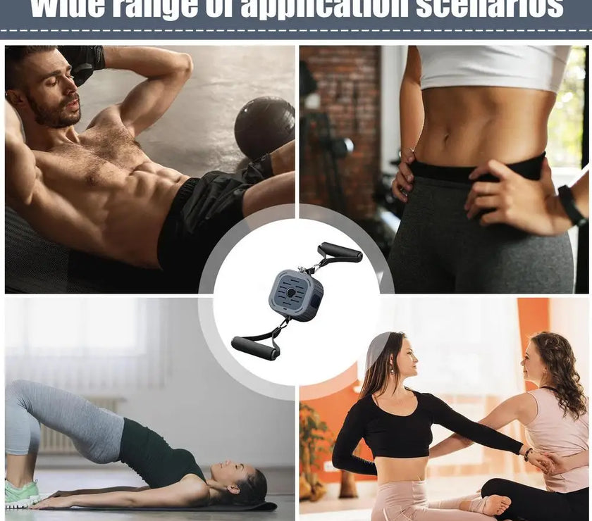 Collage of people exercising with a fitness tracker, highlighting its wide application scenarios.