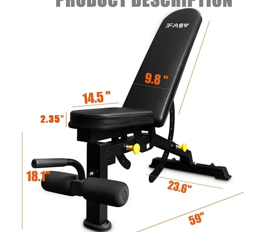 SpokenFitness Adjustable Weight Bench – Heavy-Duty 1000 LBS Capacity