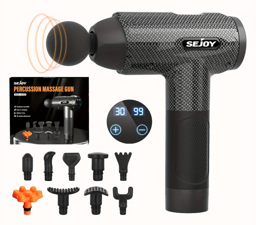 Sejoy 30 speeds Massage Gun Percussion Massager Fascia Gun Deep Tissue Muscle Vibrating Relax