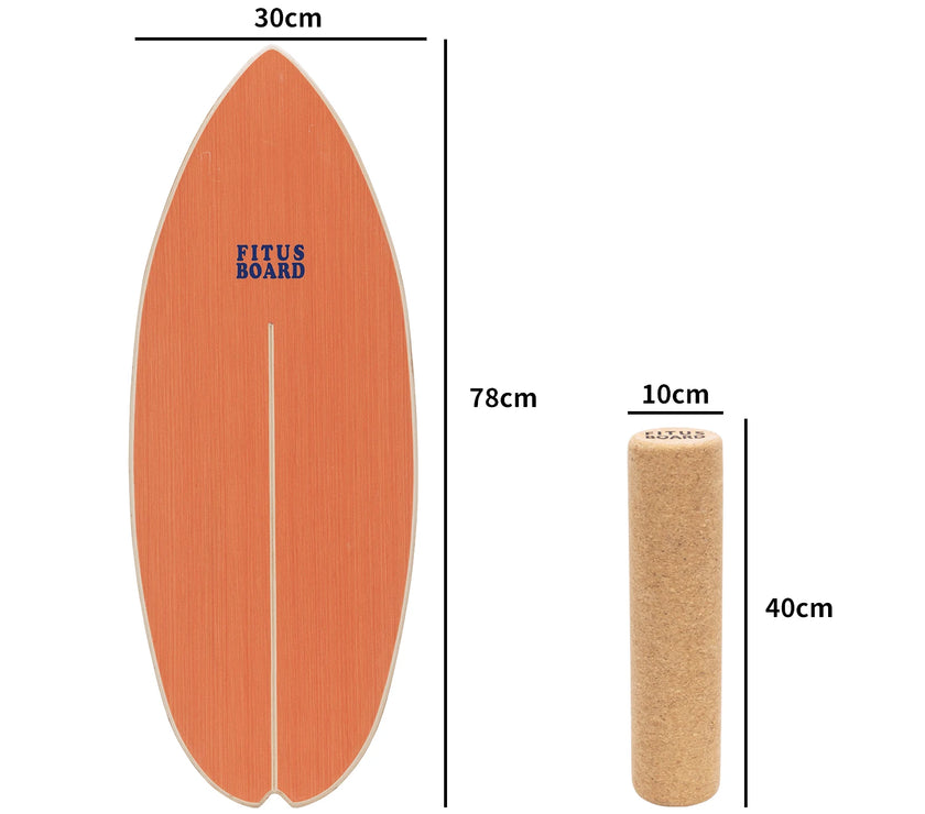 FITUSBOARD Natural Walnut Balance Board — Professional Core Training & Stability Trainer
