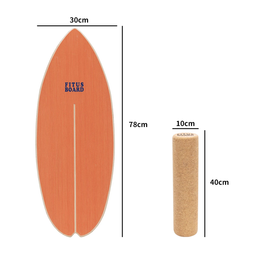 FITUSBOARD Natural Walnut Balance Board — Professional Core Training & Stability Trainer