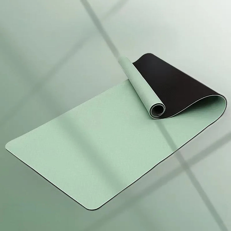 Roll of green mat on a light gray background