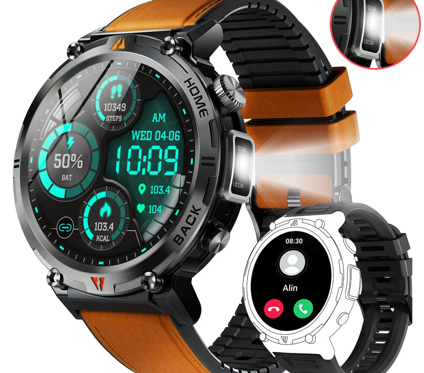 EIGIIS Men’s Smart Watch 1.45" — Bluetooth Calling, Heart Rate/SpO₂ Sleep Tracker, Multi-Sport, IP67, 5–7 Day Battery