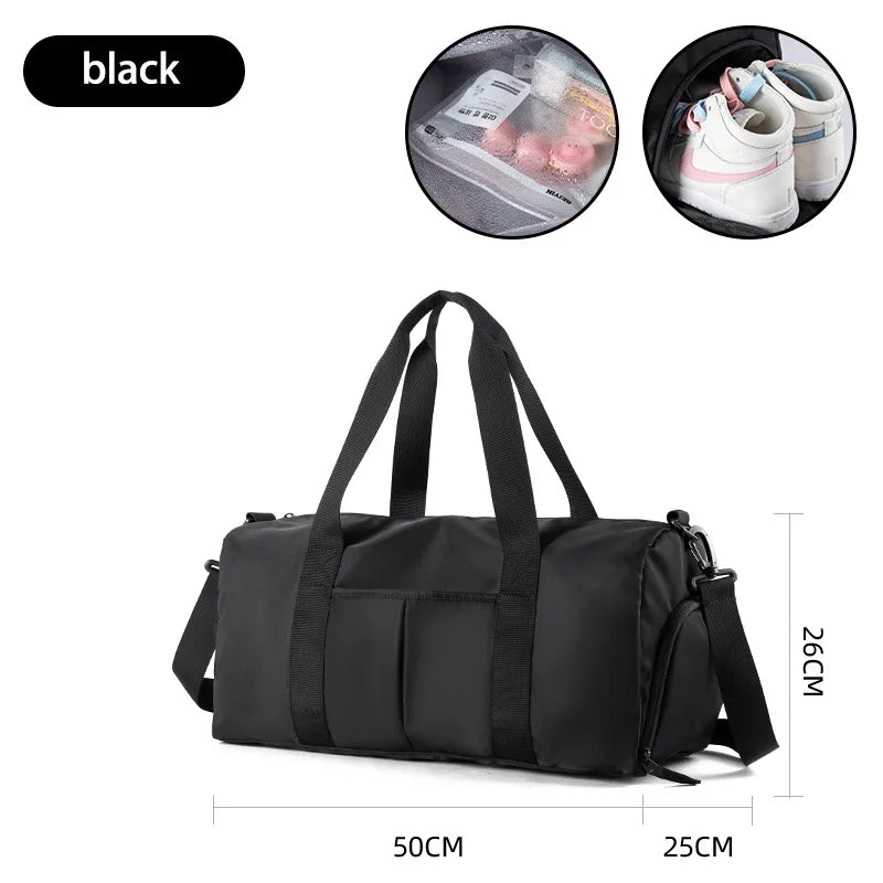 MOONMIX Large Sports Duffle Bag – Spacious 48L Gym Tote with Organizer Pockets (Unisex Travel Duffel)