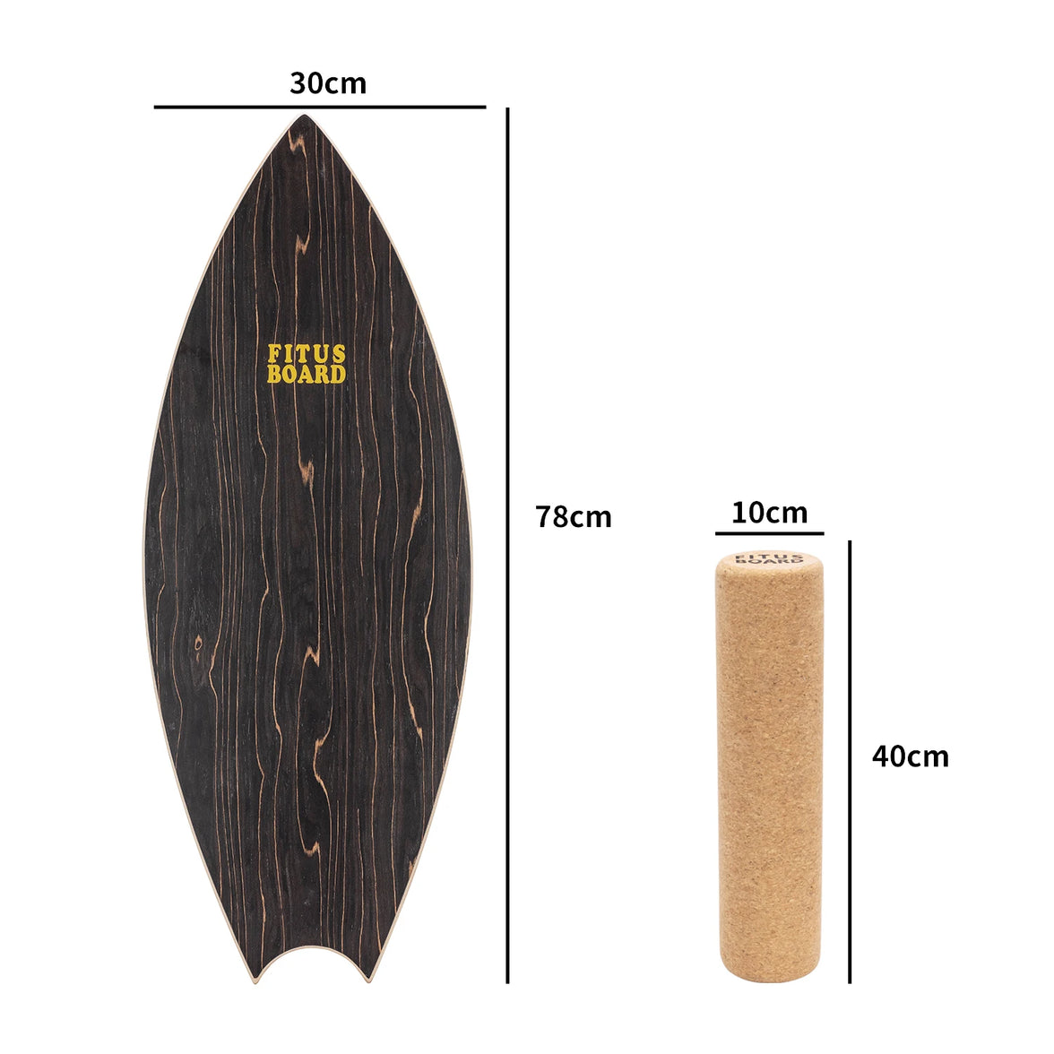 FITUSBOARD Natural Walnut Balance Board — Professional Core Training & Stability Trainer