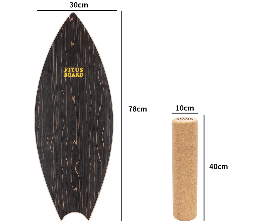 FITUSBOARD Natural Walnut Balance Board — Professional Core Training & Stability Trainer