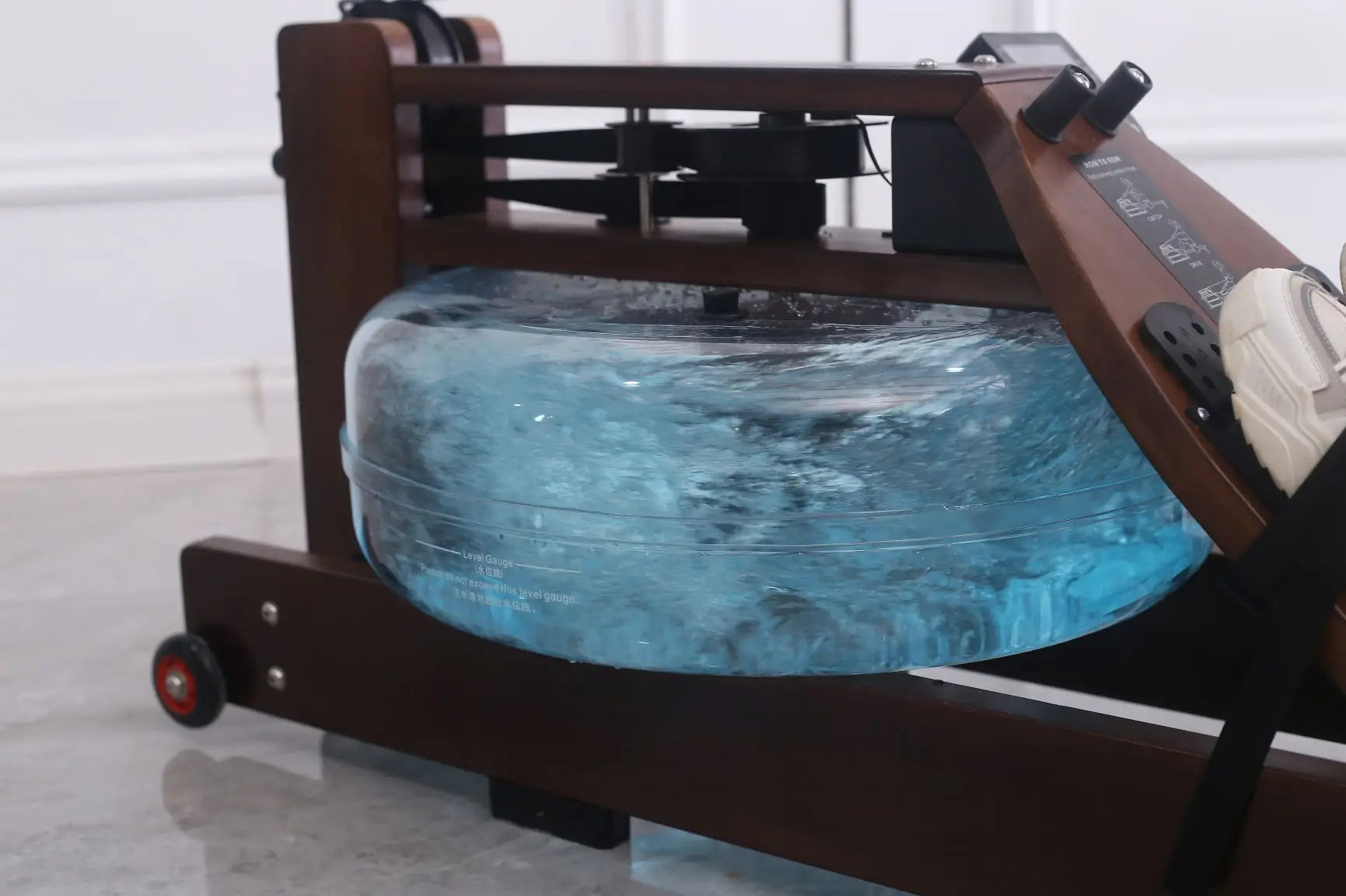 2024 hot home fitness machine folding wood rowing machine water rowing machine