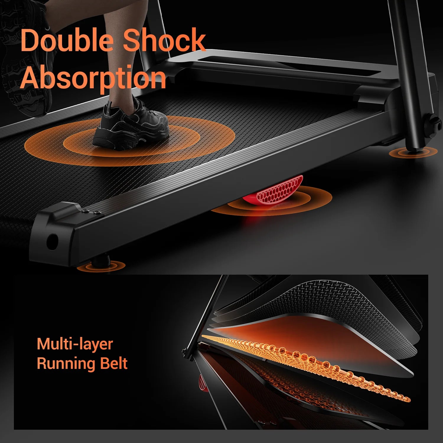 SPOKENFITNESS Folding Treadmill – Quiet, Powerful &amp; Joint-Friendly