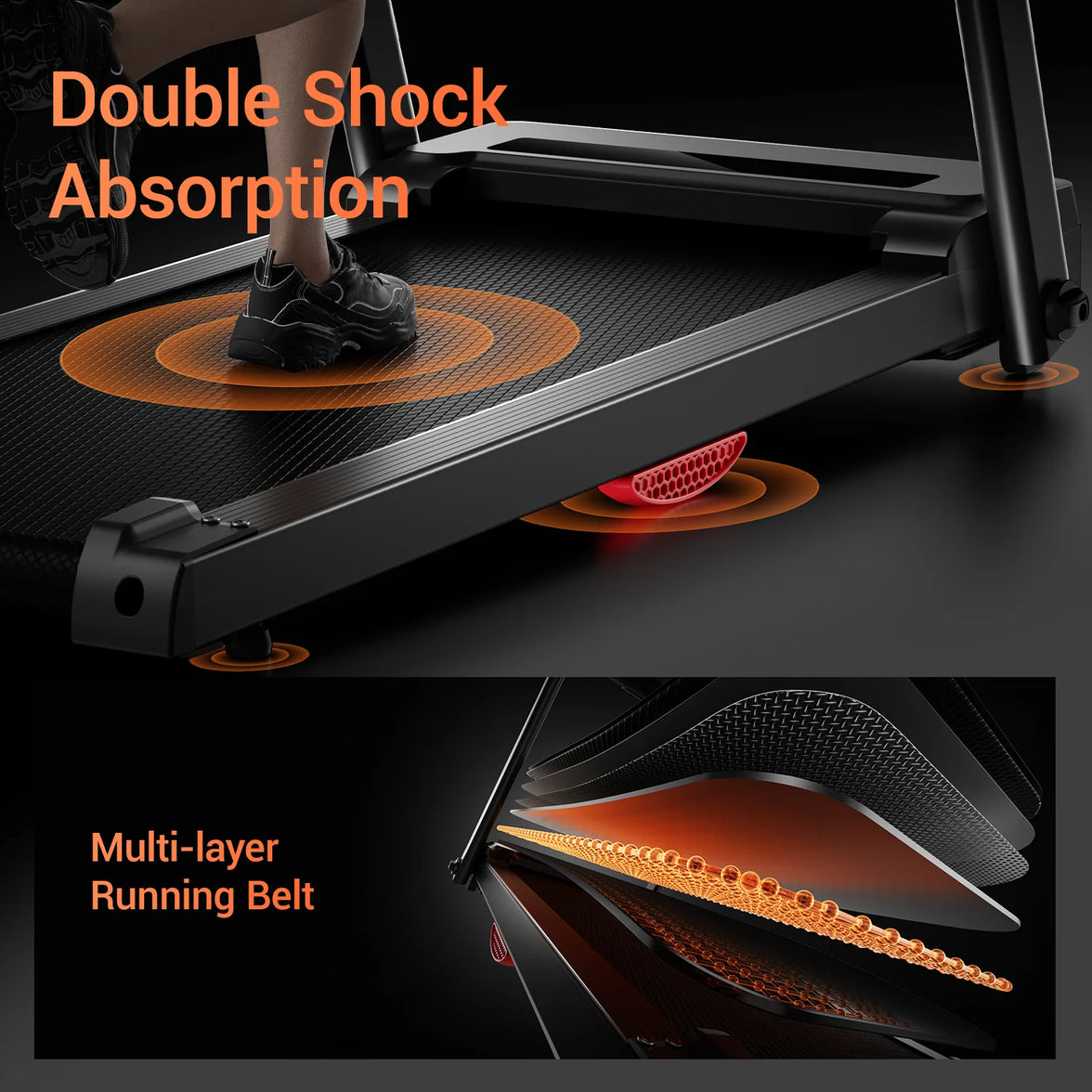 SPOKENFITNESS Folding Treadmill – Quiet, Powerful &amp; Joint-Friendly