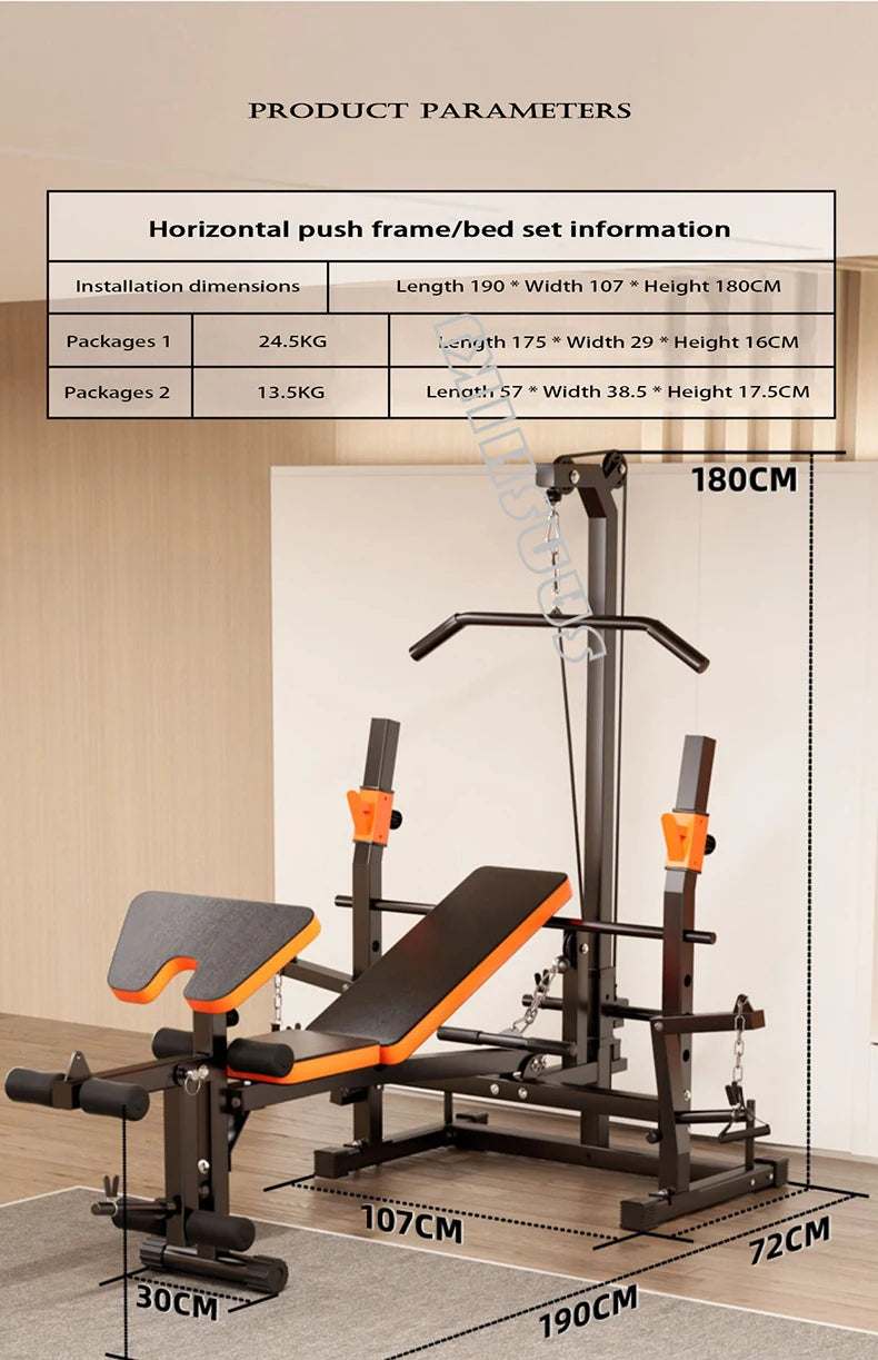 SANSHIKJ Multifunctional Weight Lifting Bed – 300KG Capacity Adjustable Home Gym