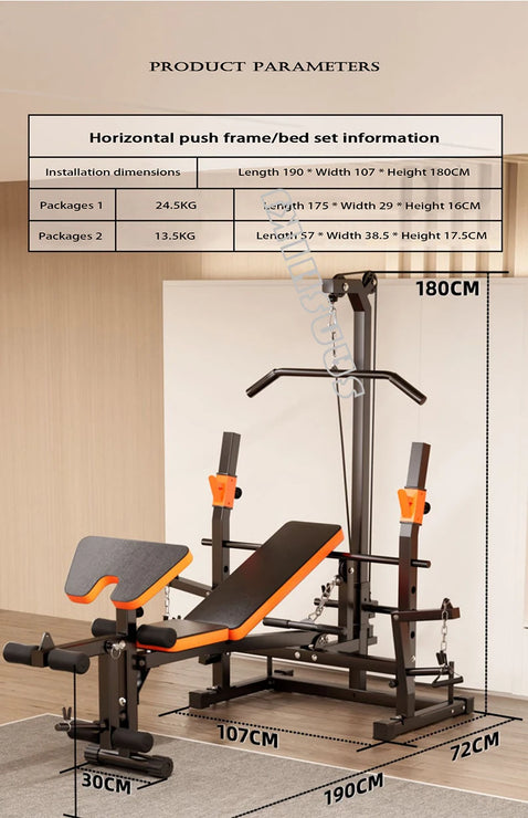 SANSHIKJ Multifunctional Weight Lifting Bed – 300KG Capacity Adjustable Home Gym