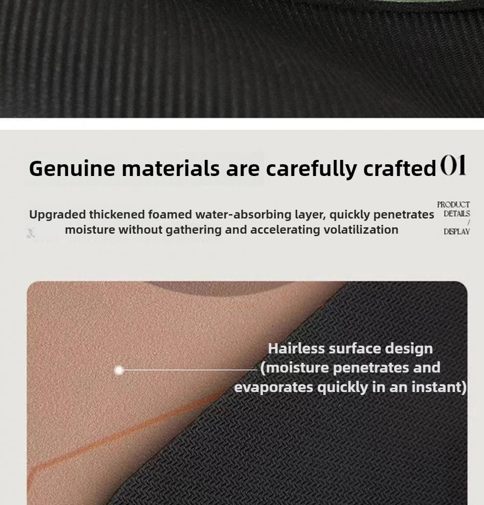 Text on a product description page with a close-up of a hairless surface design.