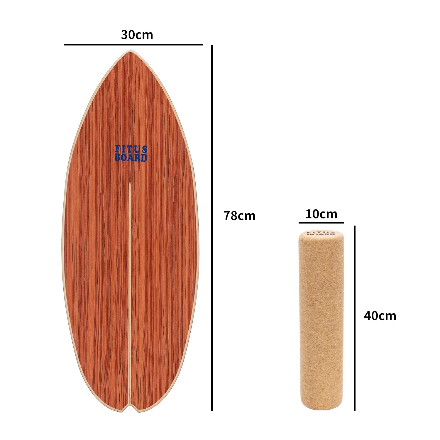 FITUSBOARD Natural Walnut Balance Board — Professional Core Training & Stability Trainer