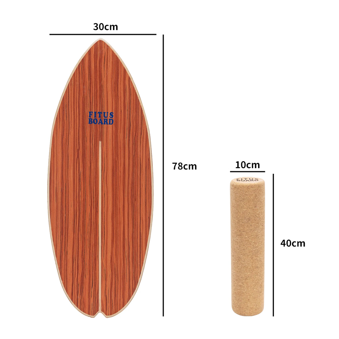 FITUSBOARD Natural Walnut Balance Board — Professional Core Training & Stability Trainer
