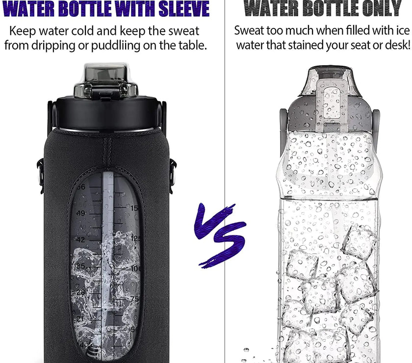 Half Gallon Water Bottle for Adults — Durable BPA-Free Plastic | Hydration Tracker Bottle
