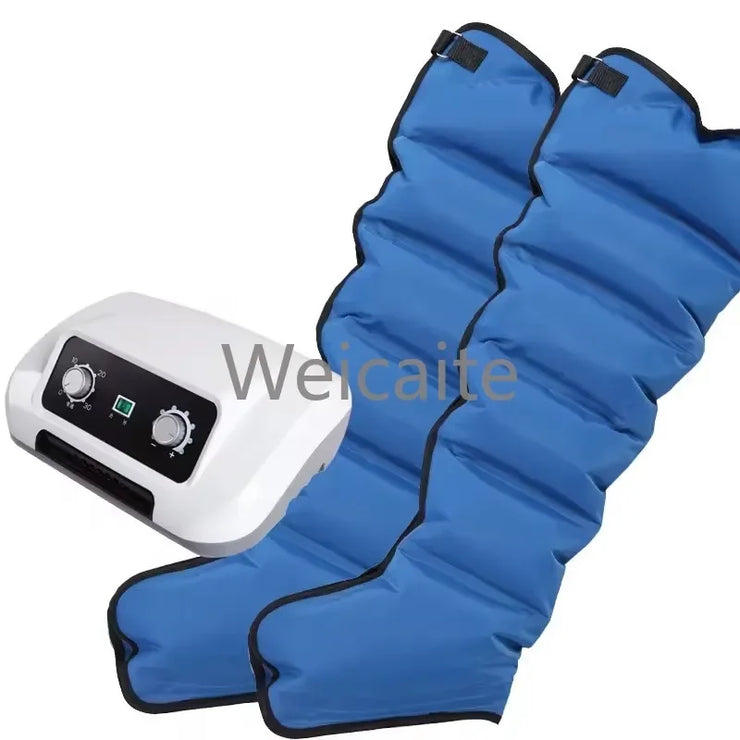 Blue compression garment with a white control panel on a white background, featuring the brand 'Weicaite'.