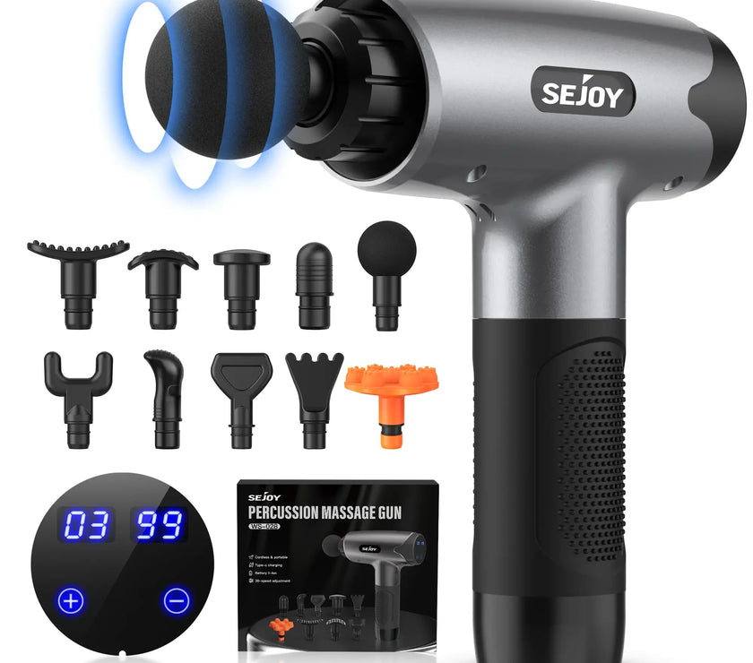 Sejoy 30 speeds Massage Gun Percussion Massager Fascia Gun Deep Tissue Muscle Vibrating Relax
