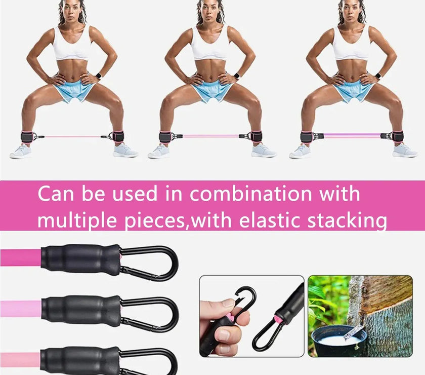 SpokenFitness Ankle Cuff & Resistance Band Set — Adjustable Lower-Body Strength Trainer (Unisex)