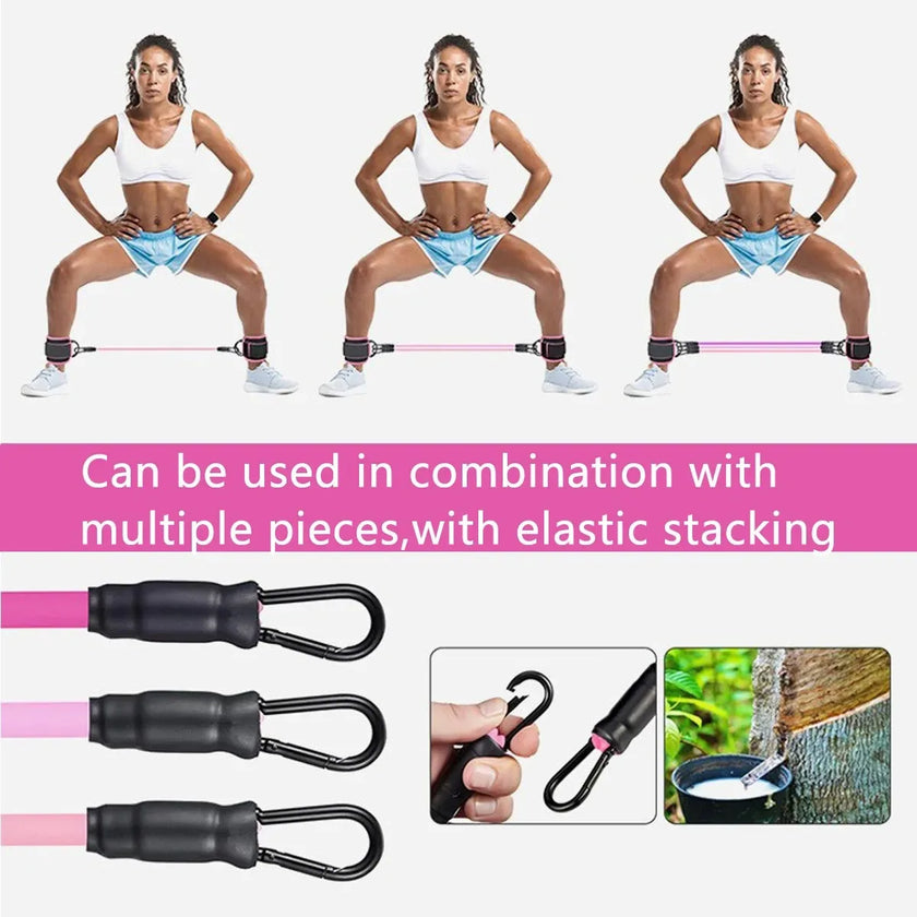 SpokenFitness Ankle Cuff & Resistance Band Set — Adjustable Lower-Body Strength Trainer (Unisex)