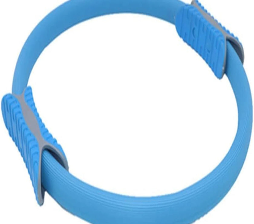 Blue dog collar with gray buckle on a white background