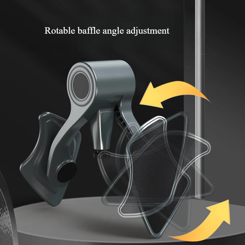 Rotatable baffle angle adjustment feature with clear illustration on a dark background