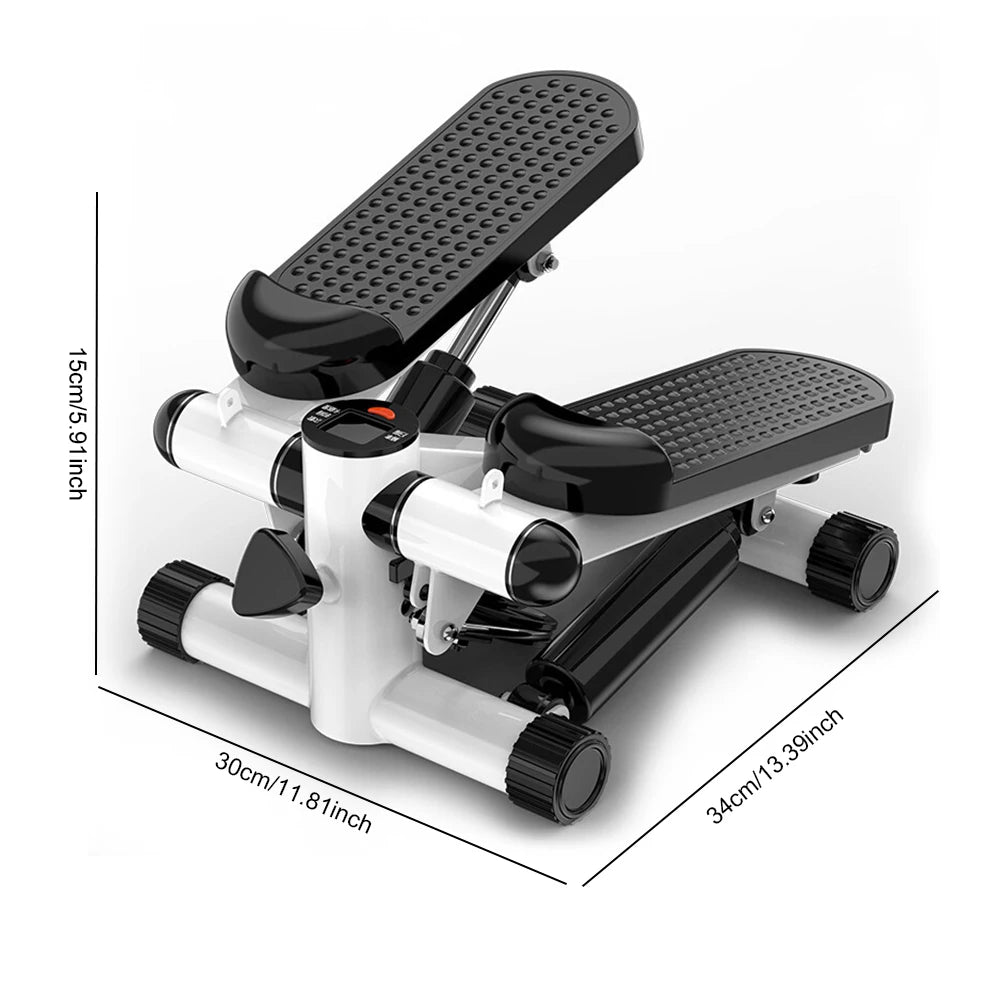 Mini stepper with dimensions labeled on a white background