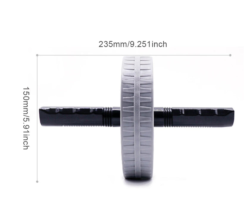 Ab roller with measurements on a white background