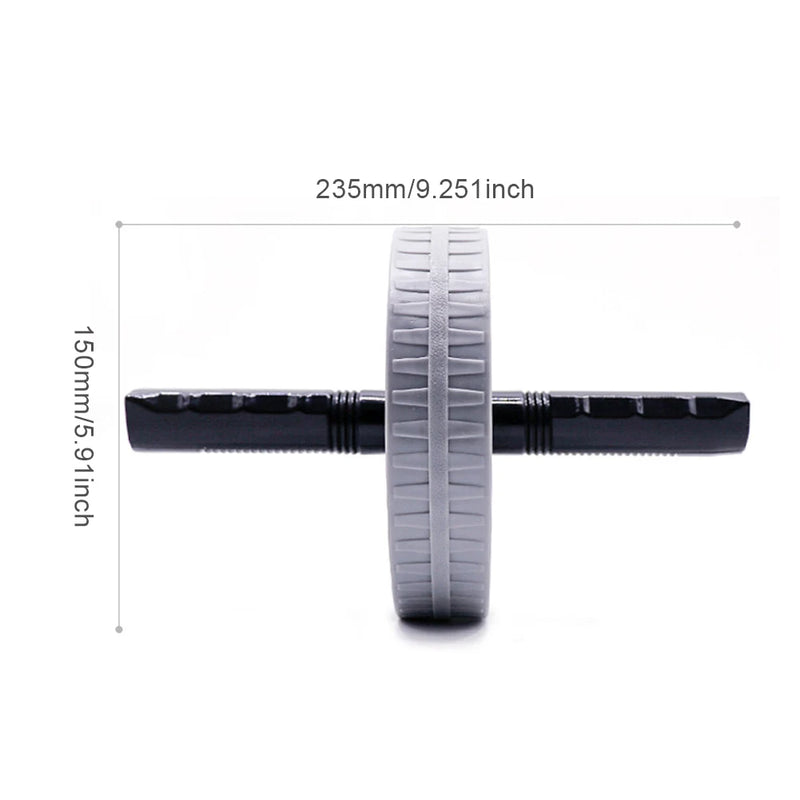 Ab roller with measurements on a white background