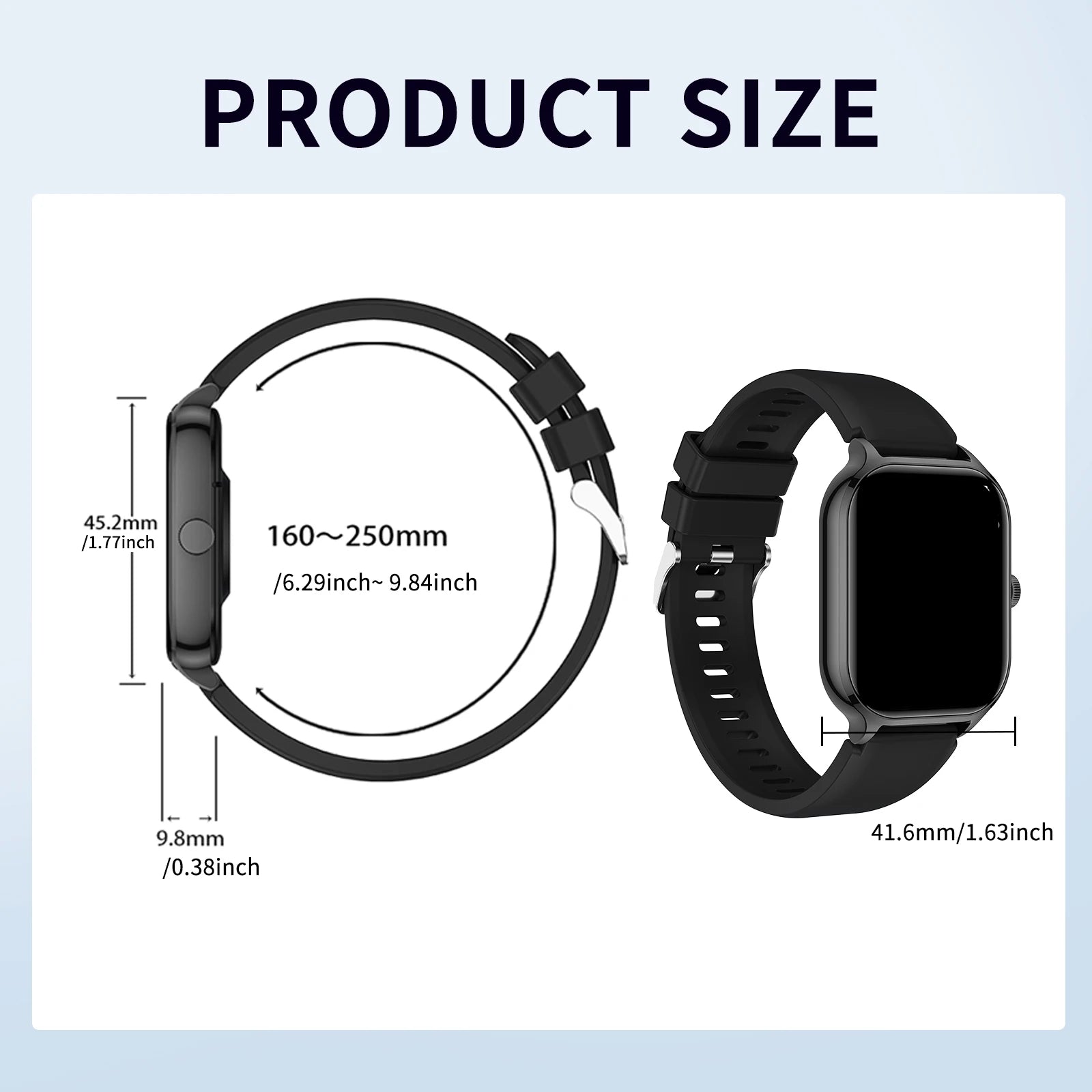 LOMAXFR Bluetooth Calling Smart Watch — Square TFT Fitness & Activity Tracker, Heart Rate & Sleep, 5-Day Battery (Not Waterproof)