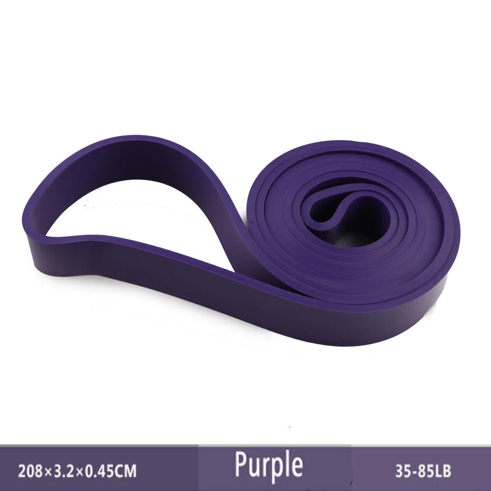 Purple resistance band on a white background