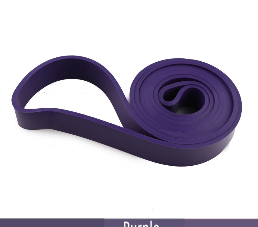 Purple resistance band on a white background
