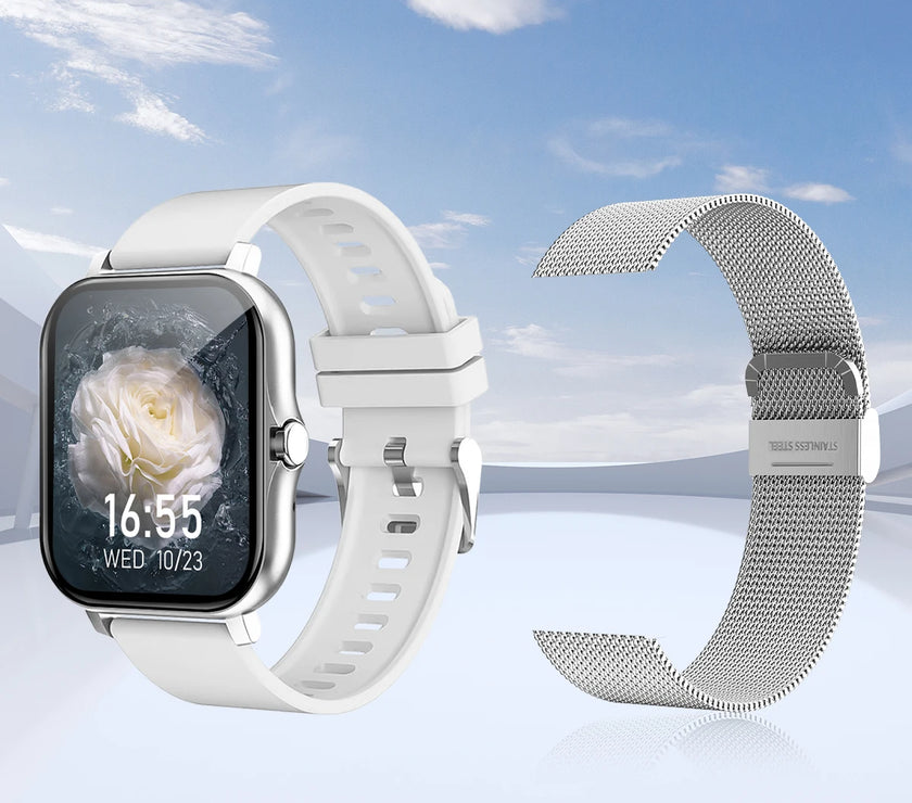 LOMAXFR Bluetooth Calling Smart Watch — Square TFT Fitness & Activity Tracker, Heart Rate & Sleep, 5-Day Battery (Not Waterproof)