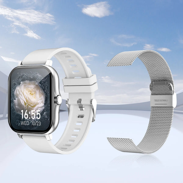 LOMAXFR Bluetooth Calling Smart Watch — Square TFT Fitness & Activity Tracker, Heart Rate & Sleep, 5-Day Battery (Not Waterproof)
